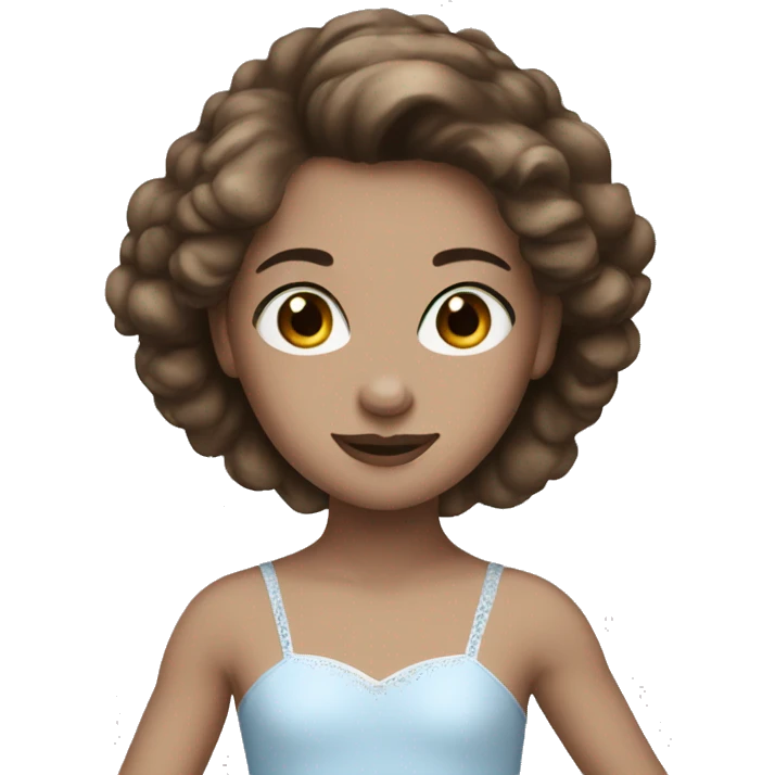 ballerina with white skin blue eyes brown hair emoji