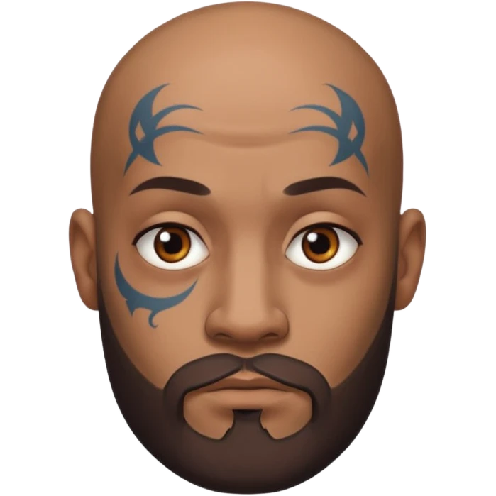 bald bearded man with face tattoo emoji