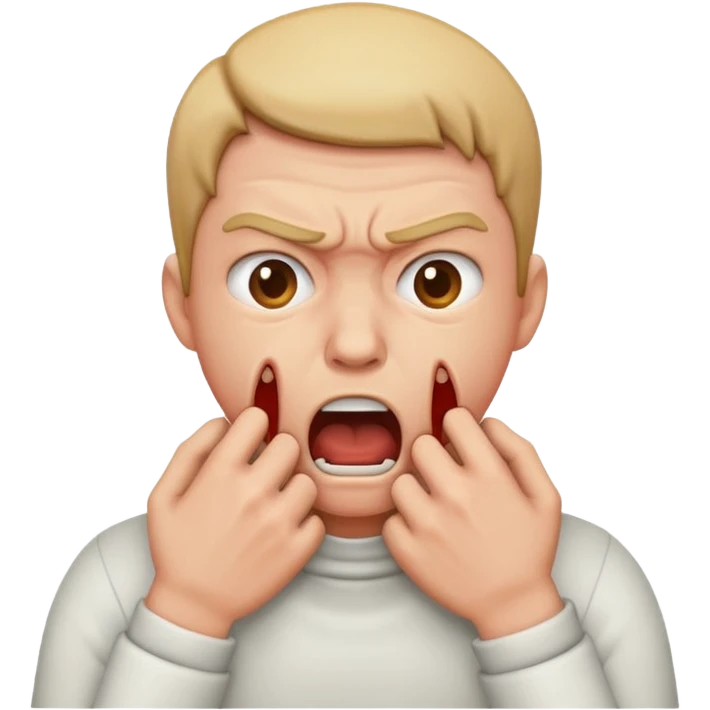 person choking themselves in anger emoji