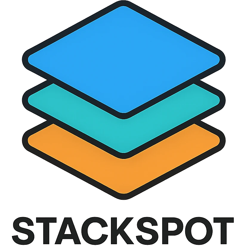StackSpot icon with stack of layers or blocks, tech platform, clean and bold style emoji