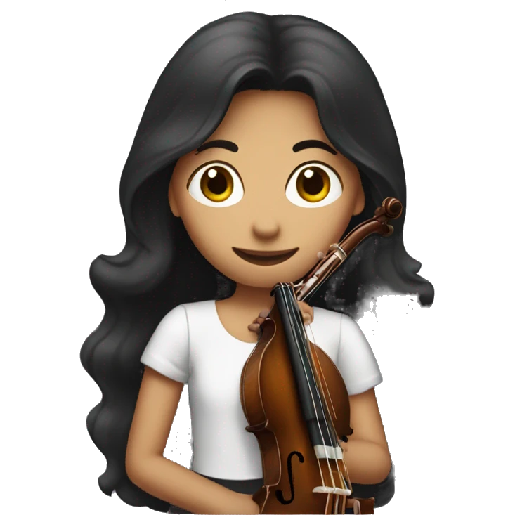 girl with long dark hair playing bassoon emoji
