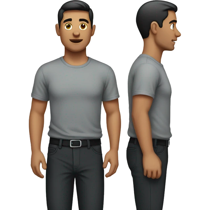 men wearing a gray shirt and black pants  emoji
