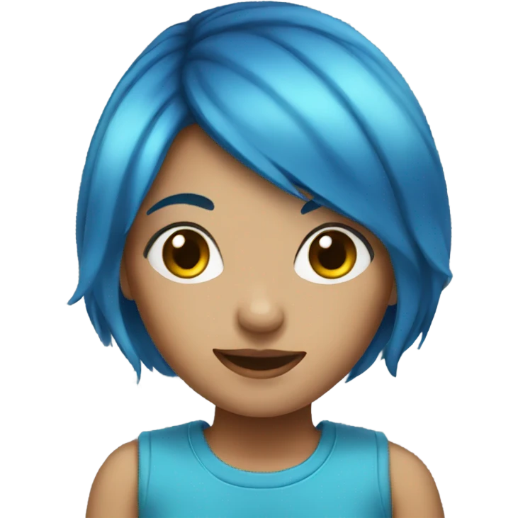 blue hair girl emoji