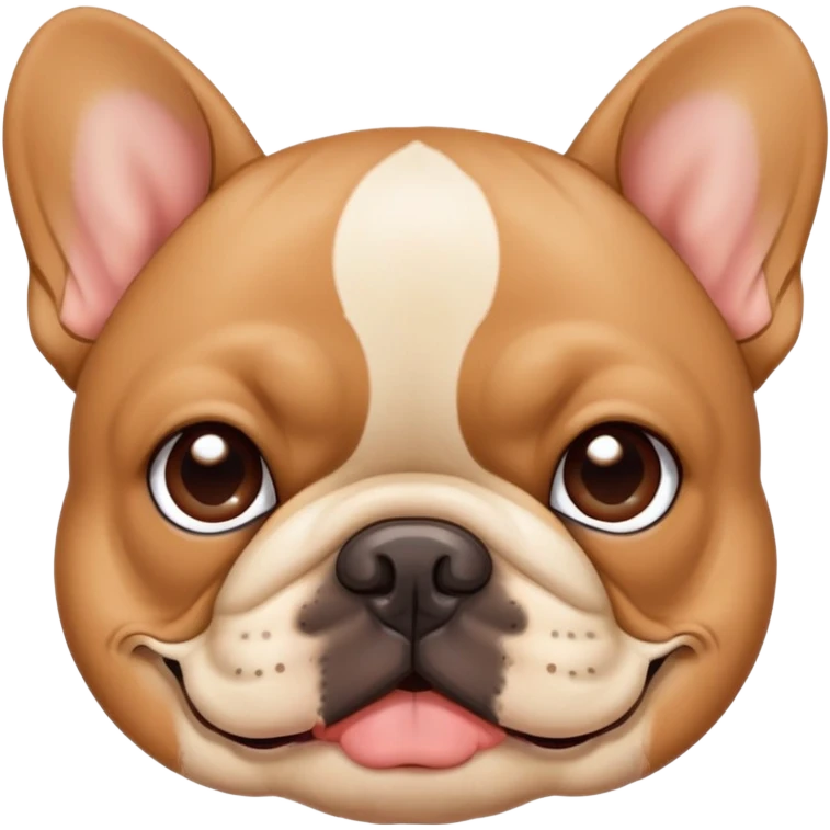 tan French bulldog face, no body, close-up portrait emoji