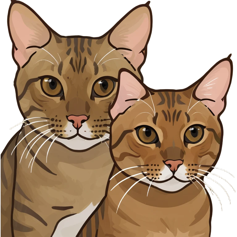 Two bengal cats brown emoji