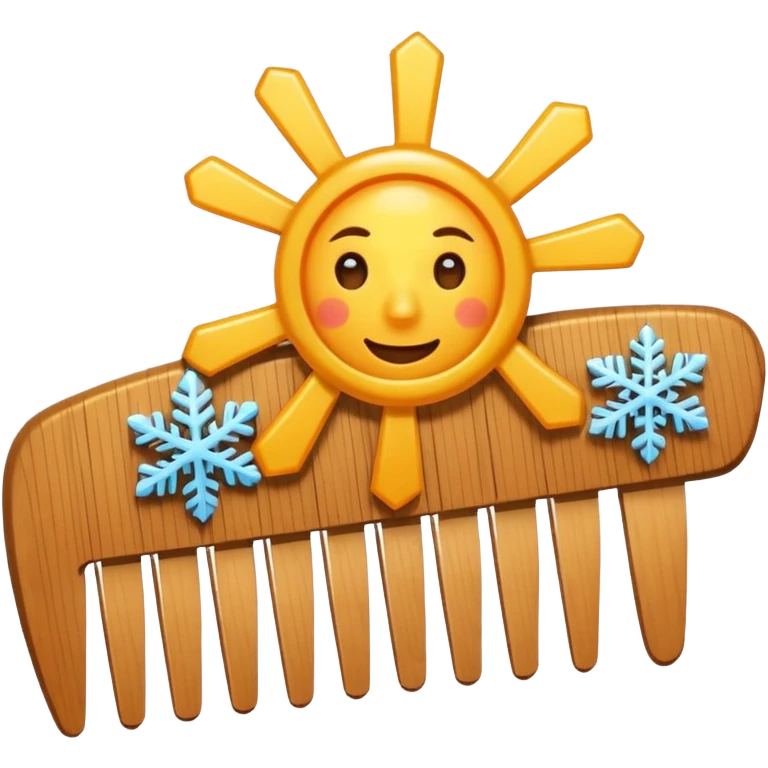 comb with a small sun and snowflake nearby emoji