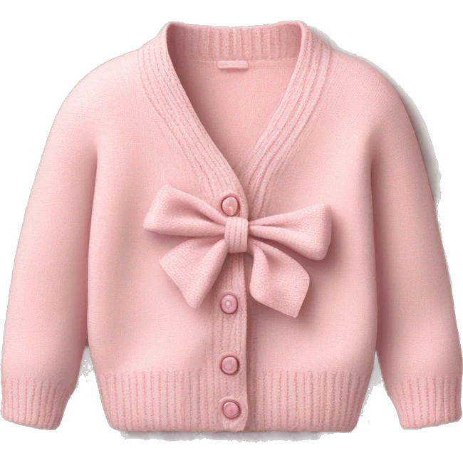 Baby pink cardigan with bow  emoji
