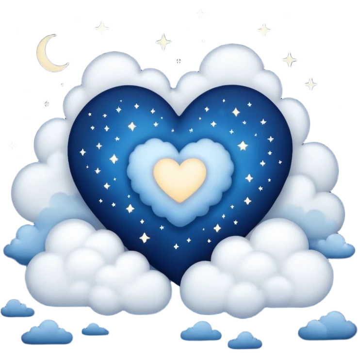 heart with night sky and clouds emoji