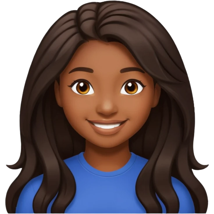 Normani with long dark brown hair emoji