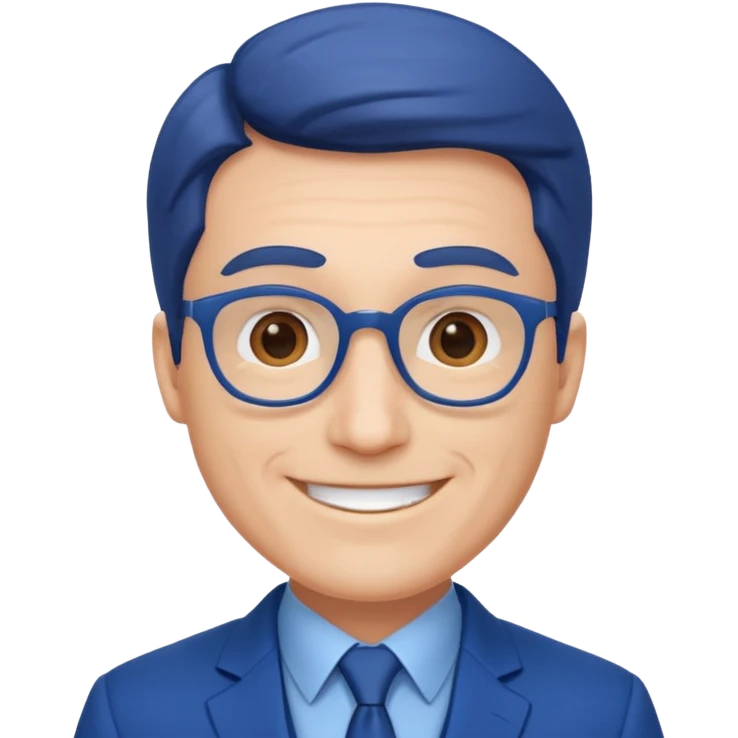 profesor de marketing traje azul emoji