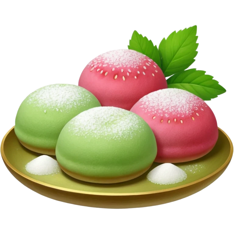 strawberry and matcha mochi emoji