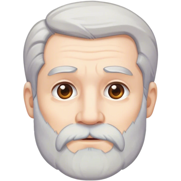 gray haired, gray bearded, no skin toned, man emoji