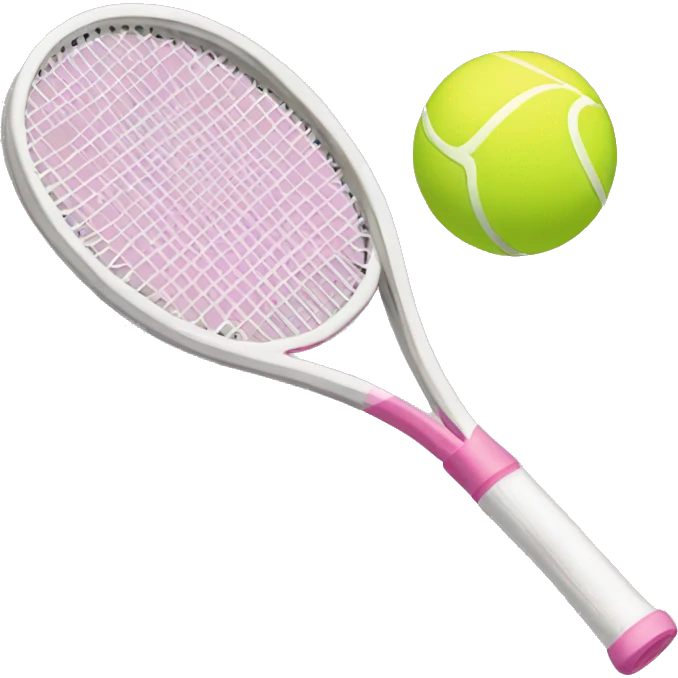 Light pink tennis racket and ball emoji