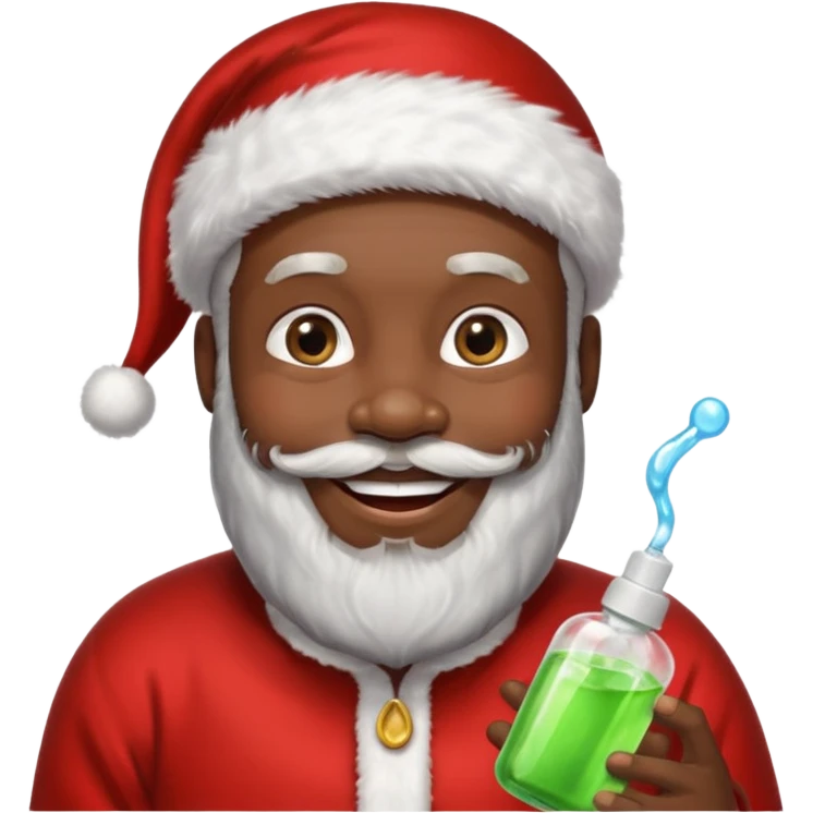 black Santa with baby oil emoji