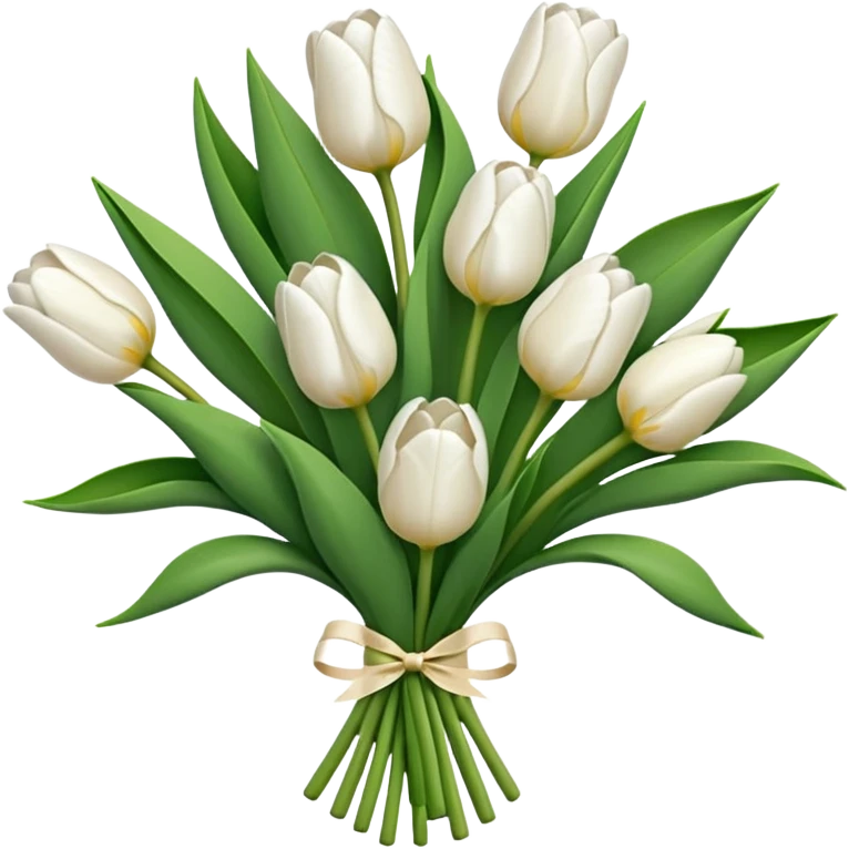 White tulips bouque emoji