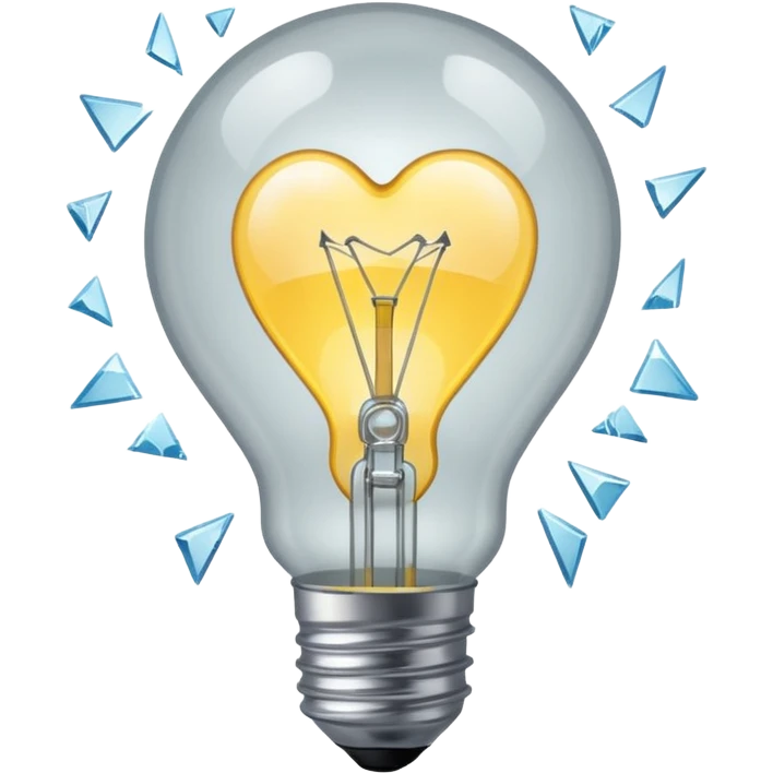 A light bulb broken in half is like a broken heart emoji