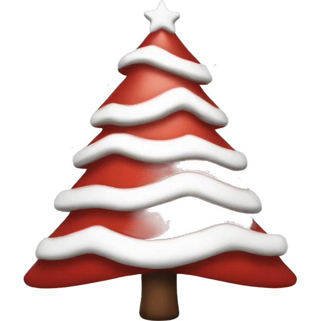 Red and white Christmas tree  emoji