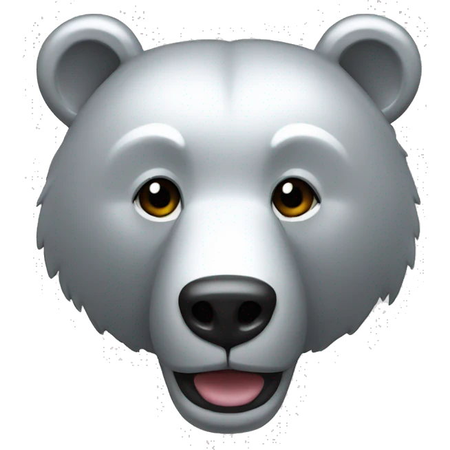 Platinum colored bear head  emoji