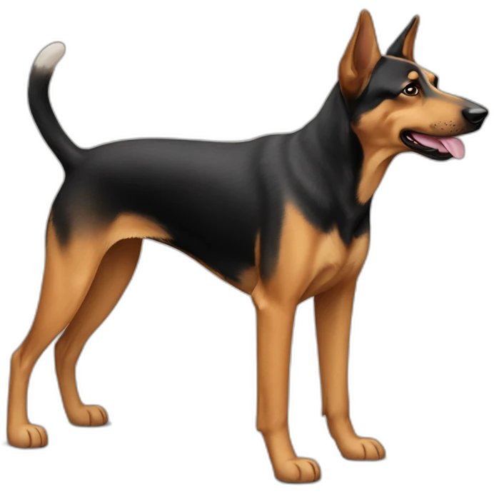 coonhound and German shepherd mix dog walking emoji