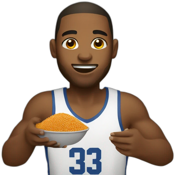 Basketball player eating animal feed emoji
