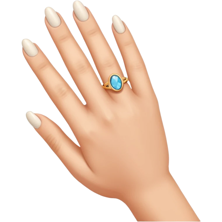 A woman's finger with a ring on the fourth finger emoji