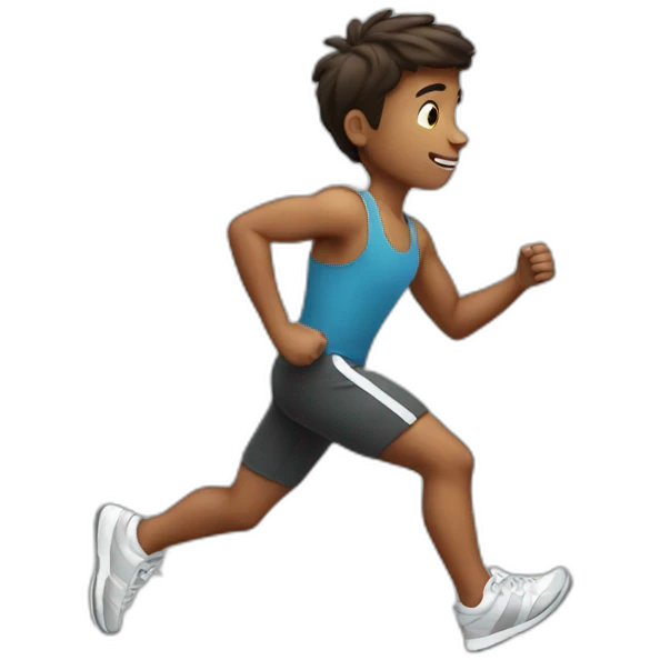 A boy jogging backwards emoji