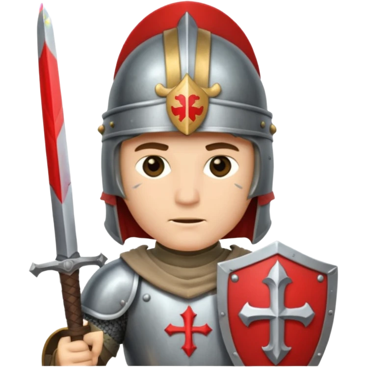 A crusader with full armor helmet  emoji