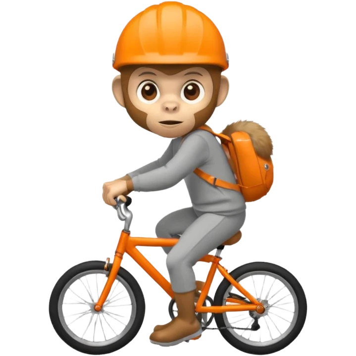 monkey with orange bicycle helmet, sweatshirt emoji