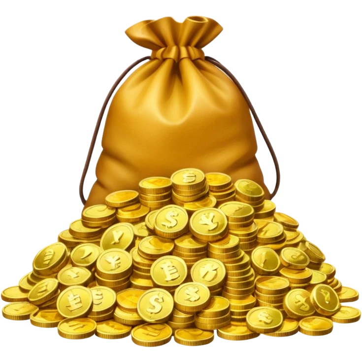 mountain of money with bags of money emoji