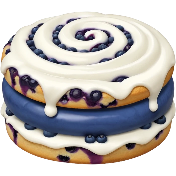 plain blueberry biscuit with 1 icing swirl on top emoji