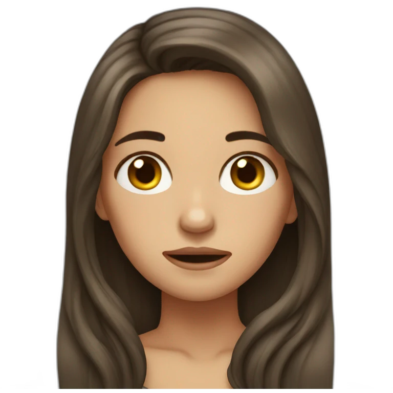 Crying female with long brunette hair emoji