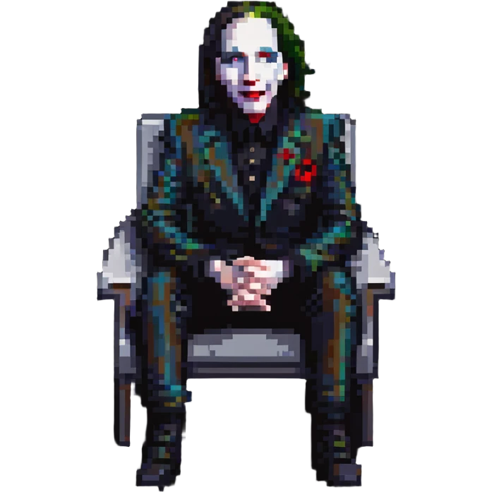 Marilyn Manson sitting and smiling emoji