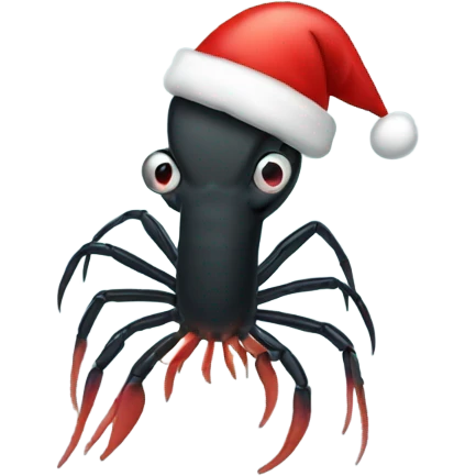 Black shrimp with Santa hat emoji