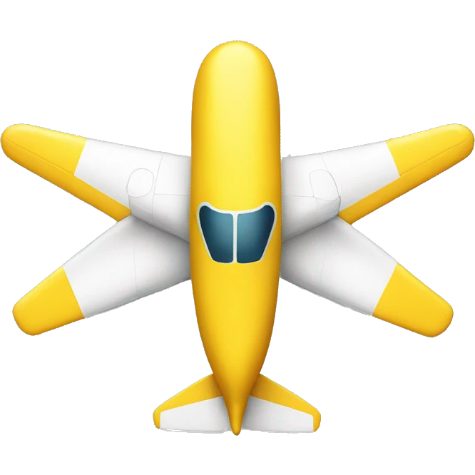 yellow plane with a smile emoji