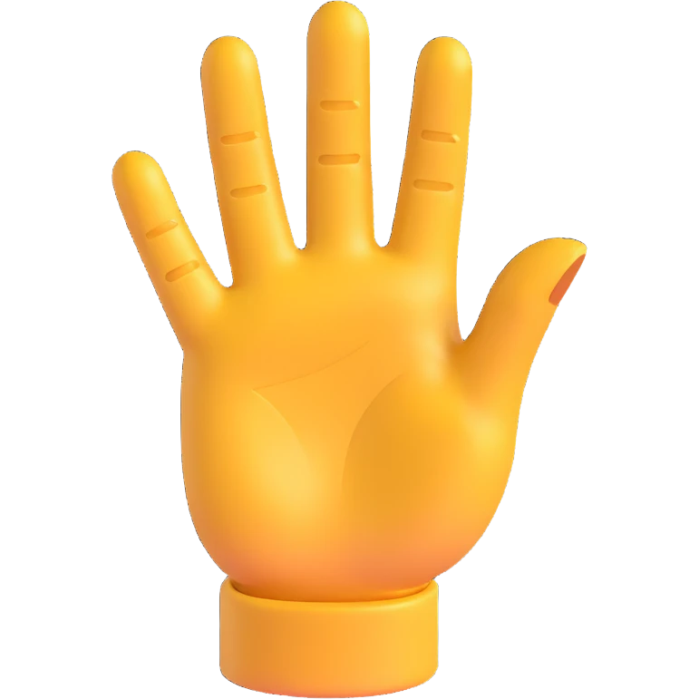 call hand emoji with hands in golden color emoji