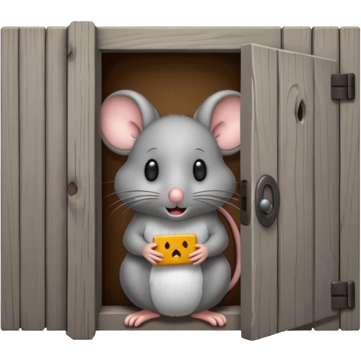 Scared Mouse in a Little Door emoji