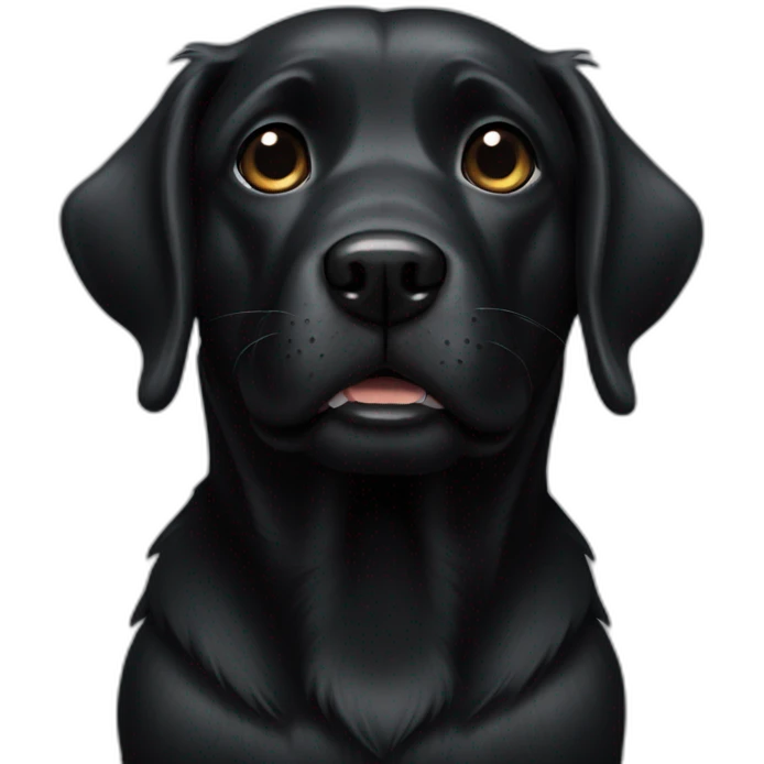Black dog pleading emoji