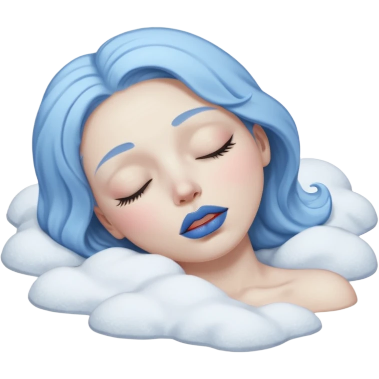 Frozen person dead in snow with close eyes  emoji