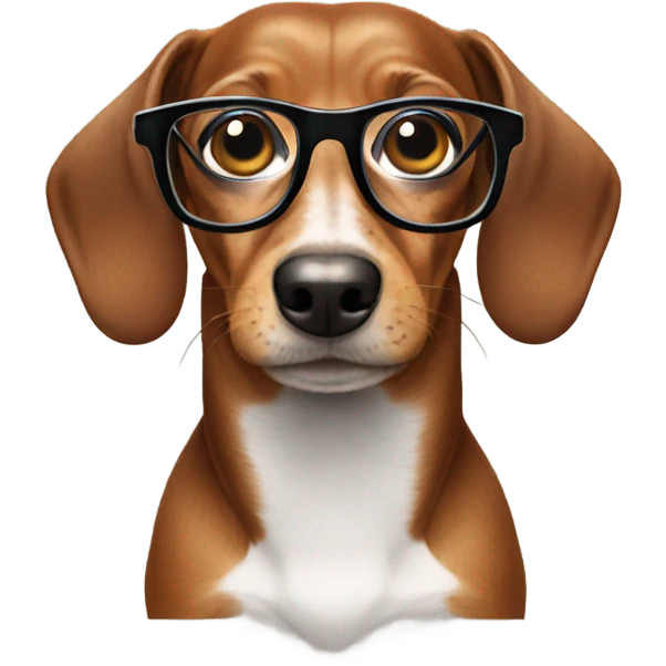 Dachshund with glasses  emoji