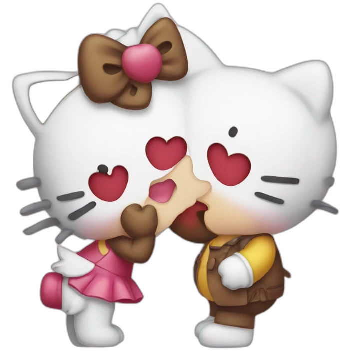 Hello kitty kissing emoji