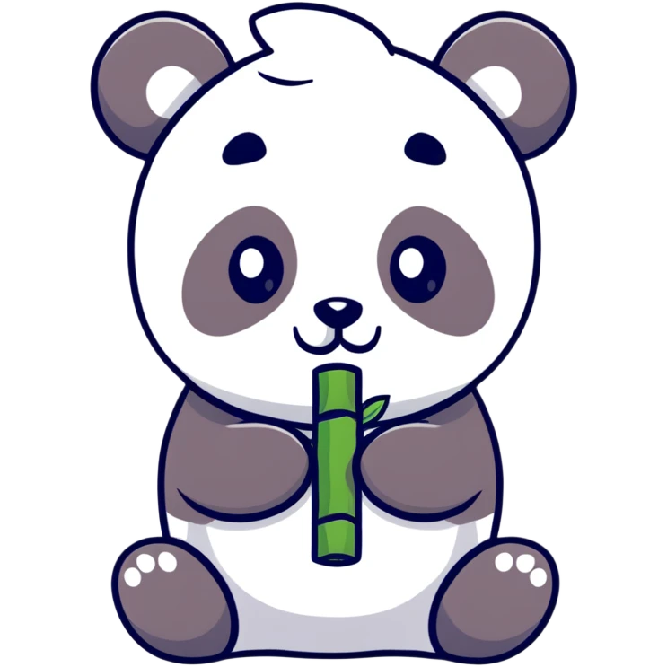Adorable panda eating bamboo emoji