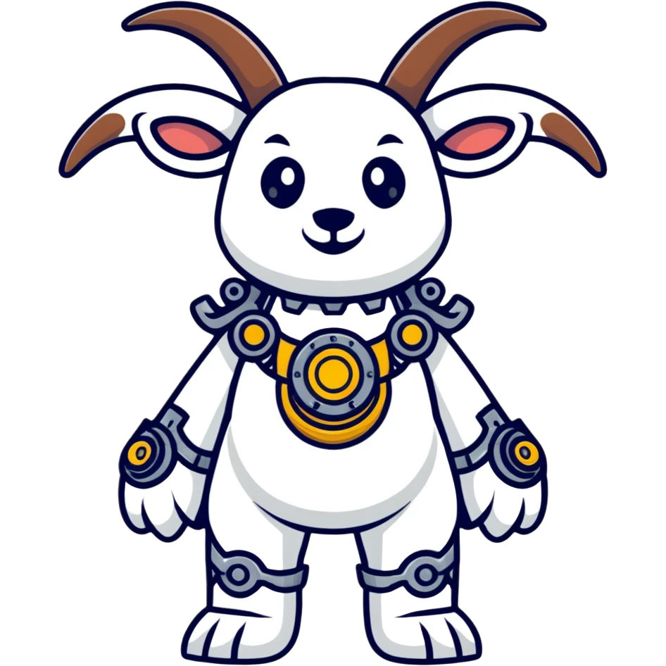cartoonish mechanical goatman emoji