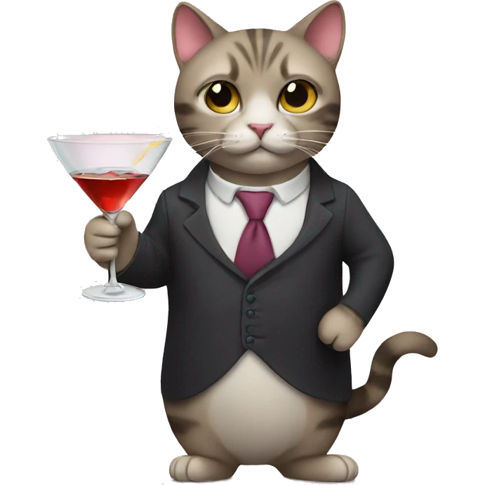 Cat holding a martini emoji