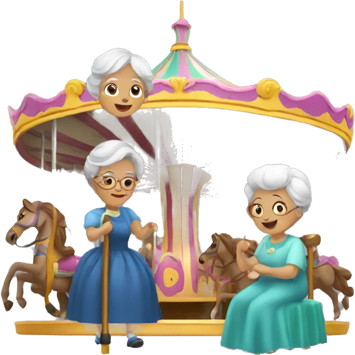 grannies on the carousel emoji