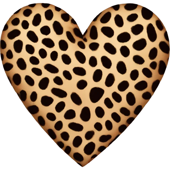 leopard print heart emoji
