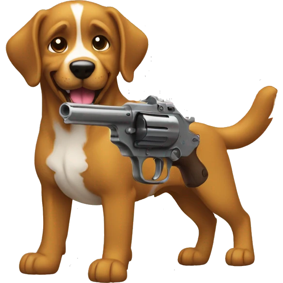 Perro con pistola  emoji