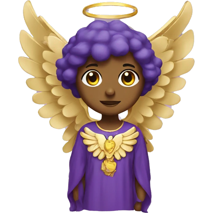 Purple angel wearing gold  emoji