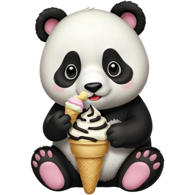 Panda eating ice cream emoji