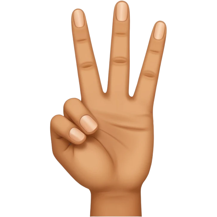 a finger holding up 3 fingers emoji