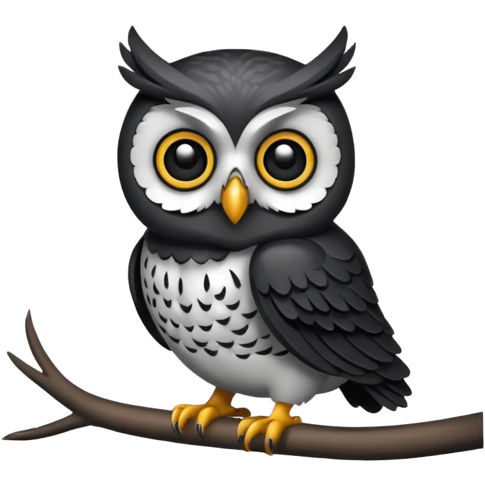 A black and white owl emoji